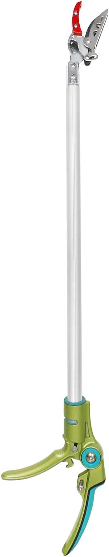 GARTOL 32 Inch Cut and Hold Pole Pruner - Lightweight Long Reach Tree Trimmer with Snip and Grip Technology, 1/2 Inch Cutting Capacity, One-Hand Use Fruit Picker for Roses, Persimmons & Tall Branches