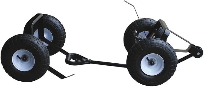 FARM-TUFF Heavy-Duty Wagon Undercarriage Kit - Steel Frame with 4"x10" Pneumatic Tires, Axle Assemblies & Handle - DIY Wagon Base for Farm, Garden & Utility Carts