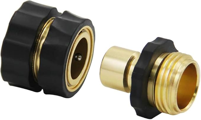 Twinkle Star 3/4 Inch Garden Hose Fitting Quick Connector Male and Female Set (8 Sets) with Extra Rubber Washers