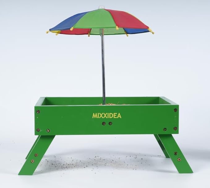 Ground Bird Feeder for Outdoors Bird&Squirrel Feeder Wooden Chicken Picnic Table Platform Feeder Wild Bird Feed Crow Feeder for Outside with 5 LBS Capacity