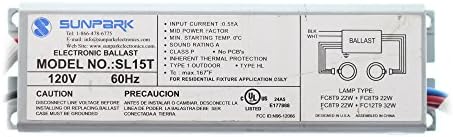 Sunpark SL15T electronic ballast for multiple CFL and linear fluorescent lamps