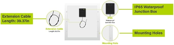 Newpowa 5W(Watts) 12V(Volts) 5W Monocrystalline 10BB Solar Panel Battery Maintainer High-Efficiency PV Module Power for Battery Charging of Boat RV Gate Opener Fences