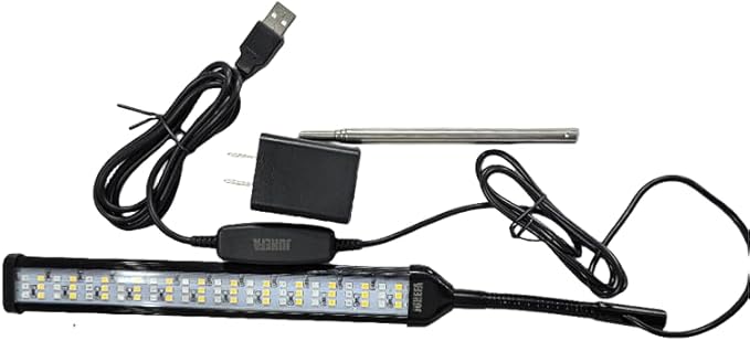Juhefa Grow Light for Indoor Plants Growing, 6000K Full Spectrum Gooseneck Plant Lamp for Seedings Succulents Small Plants, 5 Dimming & 4/8/12/18H Timer (1 Pack)