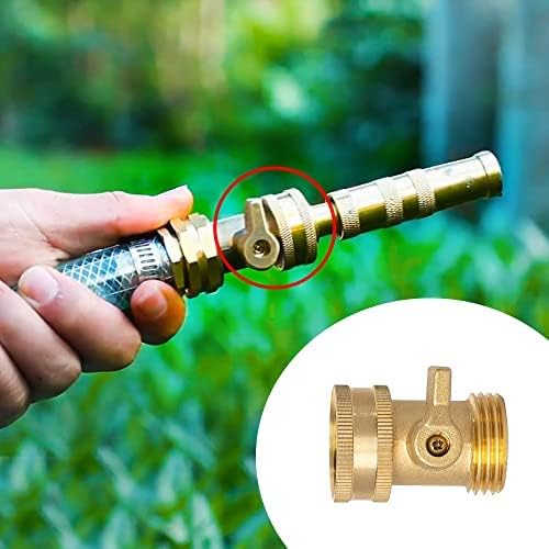 Xiny Tool Brass Garden Hose Shut Off Valve, Heavy Duty 3/4 Inch Solid Brass Garden Hose Shut Off Valve with 4 Extra Rubber Washers