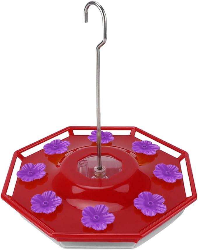 Hummingbird Feeder Replacement Parts - 16 PCS Purple Flowers, Bee Guards for Perky Pet Glass Plastic Base
