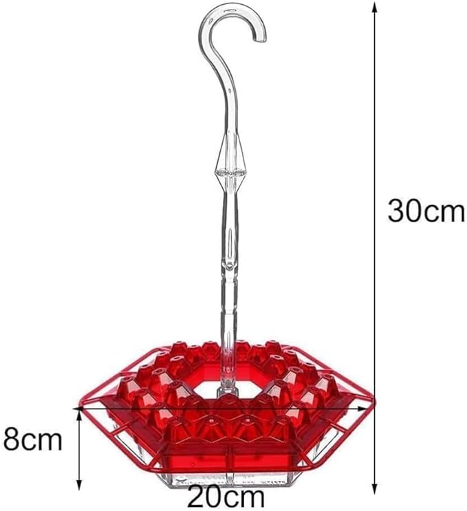 Hummingbird Feeders for Outdoors Hanging, 10 oz Wild Bird Feeder with 30 Feeding Ports, Hummingbird Feeder and Built-in Ant Moat, Easy to Clean and Refill