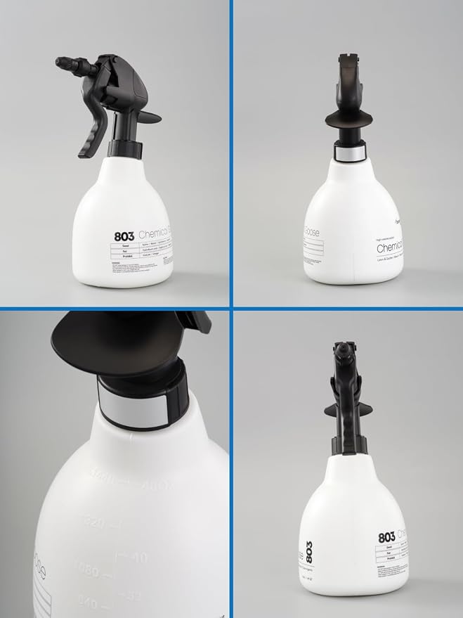 Sprayers Plus 803 Handheld Trigger Chemical Sprayer, Viton & Specialized Seals, Long Reach Cleaning for Lawn and Garden,Bleach Safe with 316 Stainless Steel Spring,General Purpose,1.44Litres