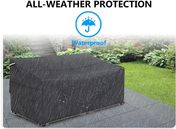 Gasadar Waterproof Outdoor Sofa Cover, 3-Seater Outdoor Loveseat Cover, 79" L×37" D×35" H, Black