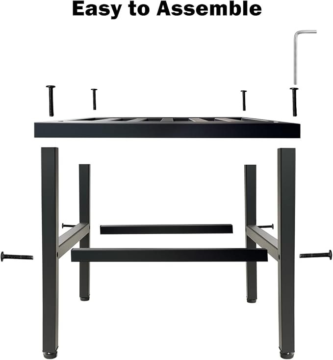Plant Stand Indoor Outdoor,18 Inch Square Metal Plant Stands Riser,Heavy Duty Wrought Iron Pedestal Holders for Large Flower Pot,Outside Rust-Proof Black Flower Display Shelf for Patio,1-Pack