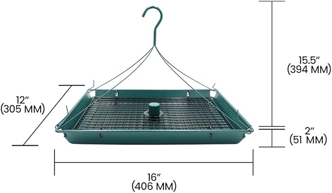 Zenport Z203009 2-in-1 Platform Bird Feeder, Green - 6 Pack