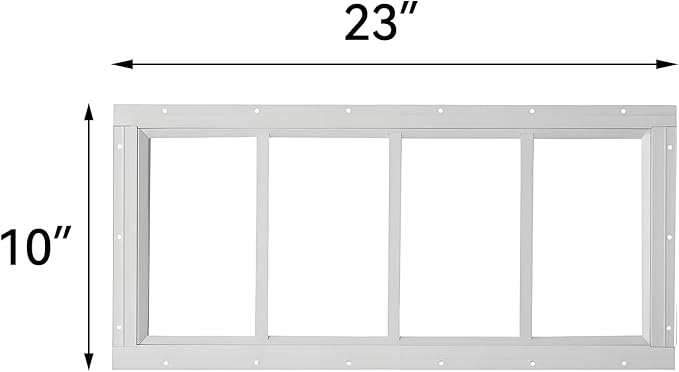 WRISIN 2 Pack Shed Window (White, 10" x 23")