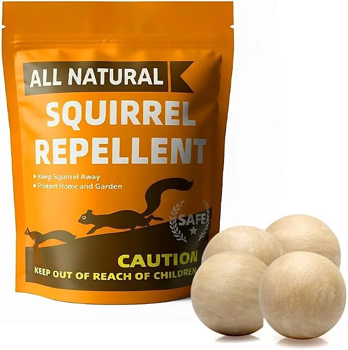 AJOQFKTD Squirrel Repellent Outdoor, Chipmunk Repellent, Repellent for Squirrels, Squirrel Deterrent for Garden, Mosquito Away Deterrent for Backyard, Camping, Travel, Outdoor -4 Packs