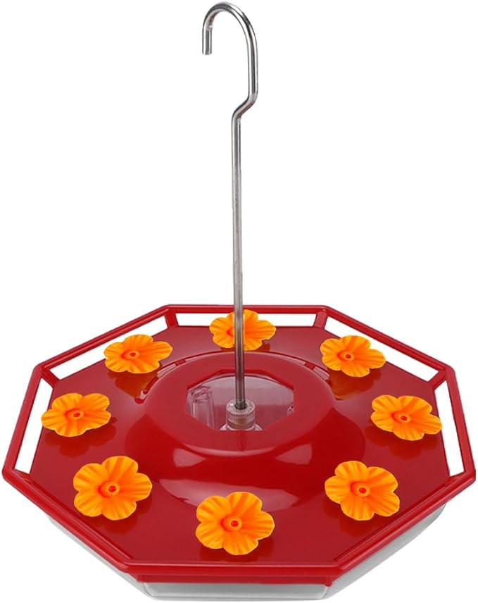 Hummingbird Feeder Replacement Parts - 16 PCS Orange Flowers, Bee Guards for Perky Pet Glass Plastic Base