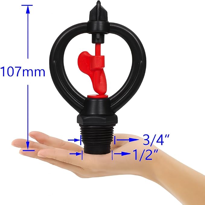 Orange Butterfly Rotating Sprinkler Nozzle β 360Β° Atomizing Micro Irrigation Head, 1/2 Inch External Thread, Water-Saving Mist Sprayer for Lawn, Garden & Agriculture