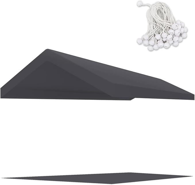 Carport Replacement Canopy Cover Gray for 10 x 20 Car Tent Top Garage Shelter Outdoor (Only Top Cover, Frame Not Include