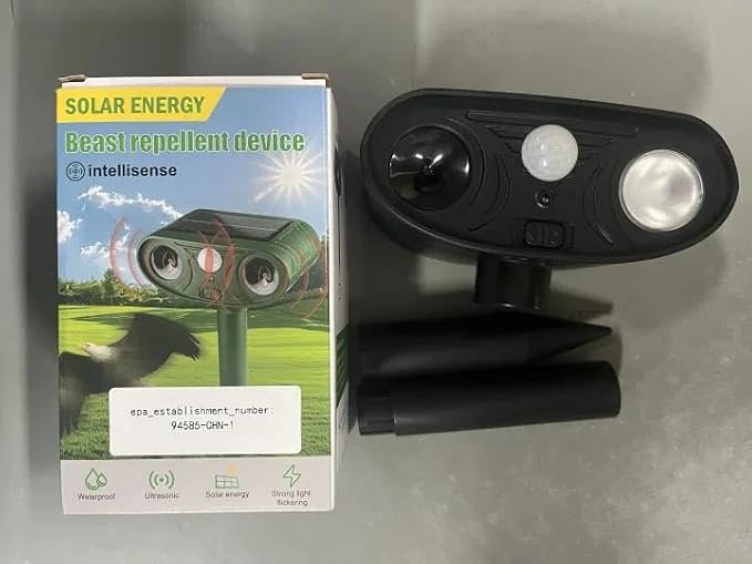 2026 Sonic Fortress Pro Deer Repellent Devices, Racoon Repellent Outdoor Squirrel Fortress Pro Animal Repeller Cat Deterrent with Motion Sensor& Light to Scare Bear Rabbit Skunk for Garden Yard(4)