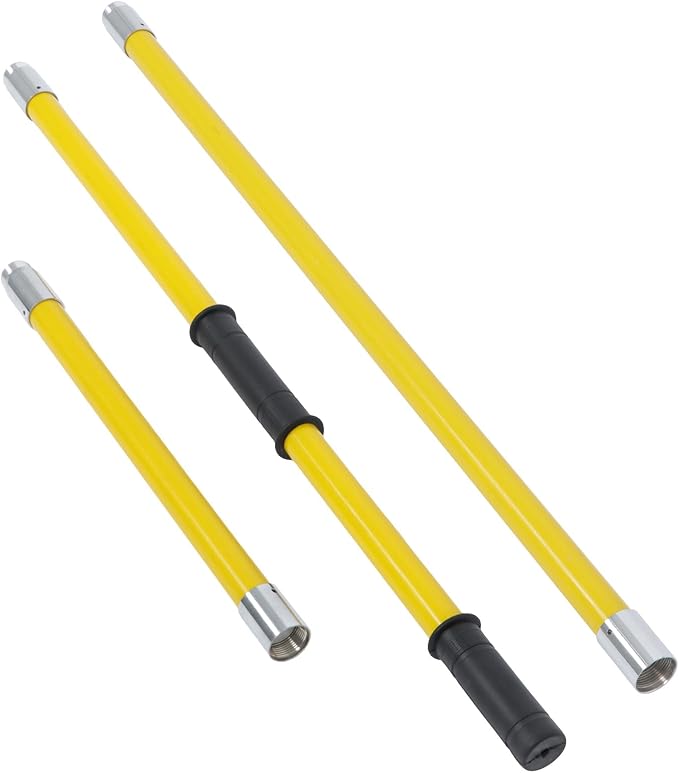 27FT Extendable Pole Saw, Manual Branch Trimmer with Long Handle, Manuals Tree Pruning Saws Band Scissors, 8 Knots Yellow