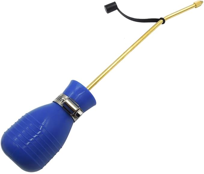 Sbestily Bug Treatment Powder Duster/Large Diatomaceous Earth Bulb Duster/Powder Applicator/Garden Applicator/Bulb with Long Copper Tube for Indoor and Outdoor Insect Treatment Blue