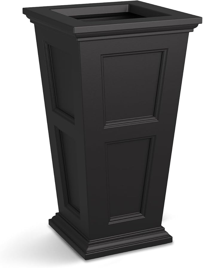 Mayne Fairfield 28-Inch Tall Planter – Self-Watering, Weather-Resistant Planter for Flowers – Durable Outdoor Design for Patio, Porch, or Entryway