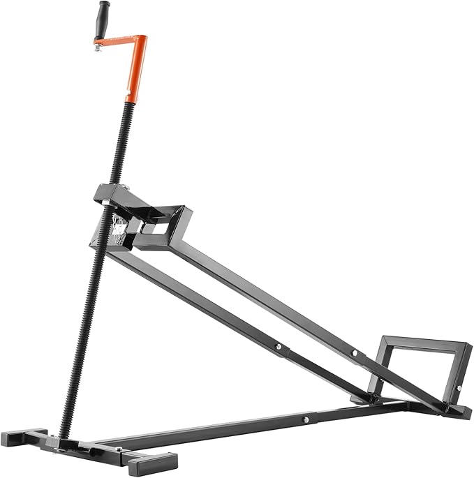 VEVOR Ride on Lawn Mower Lift Jack, 880 Lbs Weight Capacity, Telescopic Maintenance Jack with Crank Handle & Power Tool Handle, Foldable Lawn Tractor Lifter for Lawn Mowers and Garden Tractors, Black