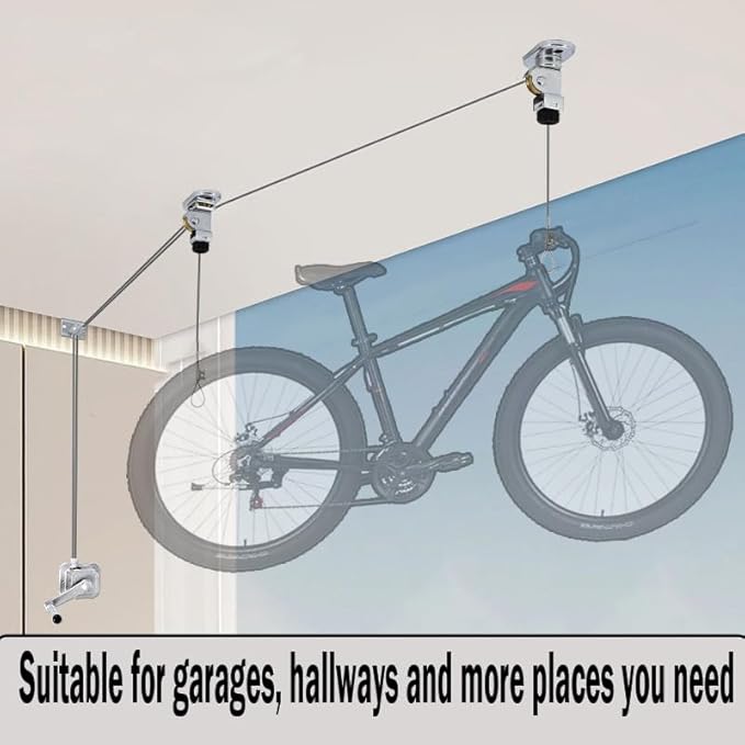 Plant Pulley Retractable Hanger Adjustable Heavy Duty Hanging Pulleys for Garden Baskets Pots,Birds Feeder,Bike Hoists Ceiling Clothes Drying Rack Garage Ceiling Storage