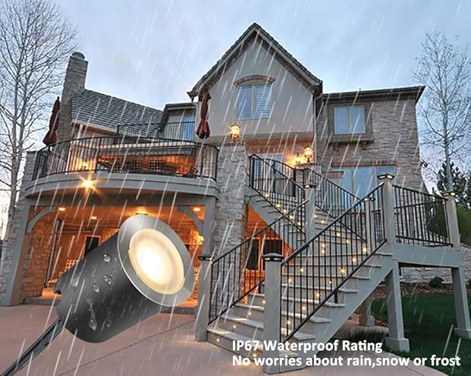 Recessed LED Deck Light Kits with Protecting Shell φ32mm,SMY In Ground Outdoor LED Landscape Lighting IP67 Waterproof,12V Low Voltage for Garden,Yard Steps,Stair,Patio,Floor,Kitchen Decoration