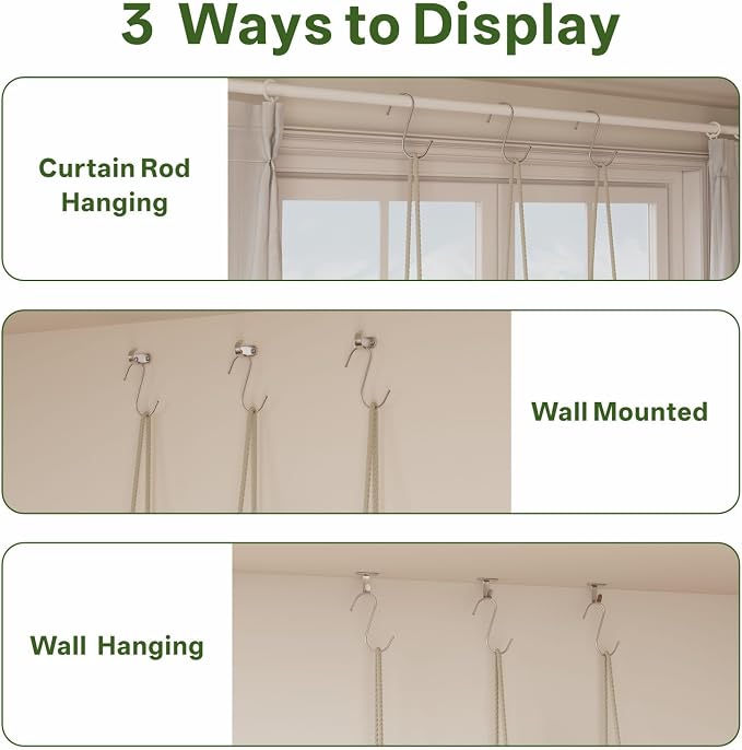 Window Plant Shelves 8-Tier Hanging Plant Shelves for Indoor Window Shelf for Plants Wall Mounted Window Sill Plant Shelf Living Room Garden Boho Decor