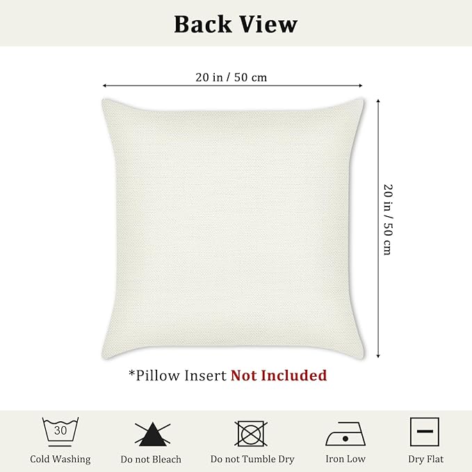 Bonhause Tropical Leaves Throw Pillow Covers 20x20 Set of 4 Green Palm Leaf Decorative Pillow Cases Polyester Linen Outdoor Cushion Covers for Sofa Couch Garden Home Decor