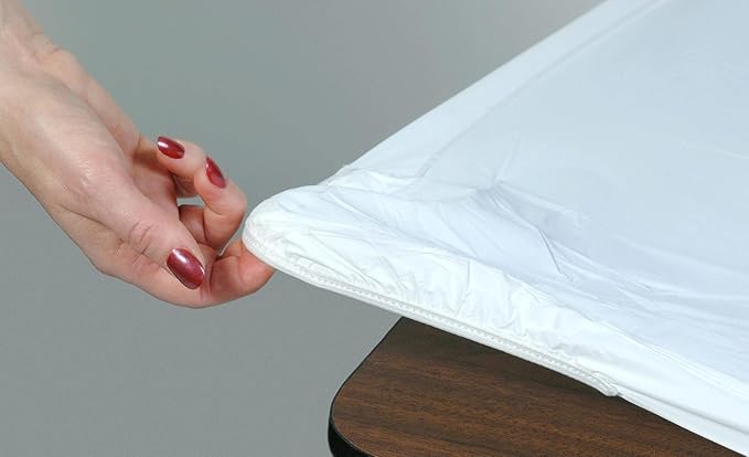 Kwik-Covers 6' Rectangle Plastic Table Covers 30" x 72", Bundle of 5 (Red)