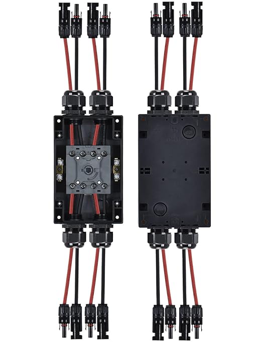 DIHOOL Solar Disconnect Switch,32 Amp DC600V,2 String 2 in 2 Out Isolator,IP66 Waterproof