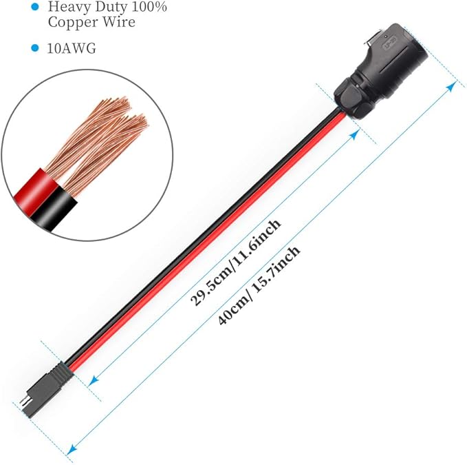 EXTRACTME 10AWG 2 Pin Power Industrial Circular Connector to SAE Adapter Cable, Furion Solar Plug to SAE Connector, Fit for Furrion, Solar Panel Suitcase, Forrest River RV Ports