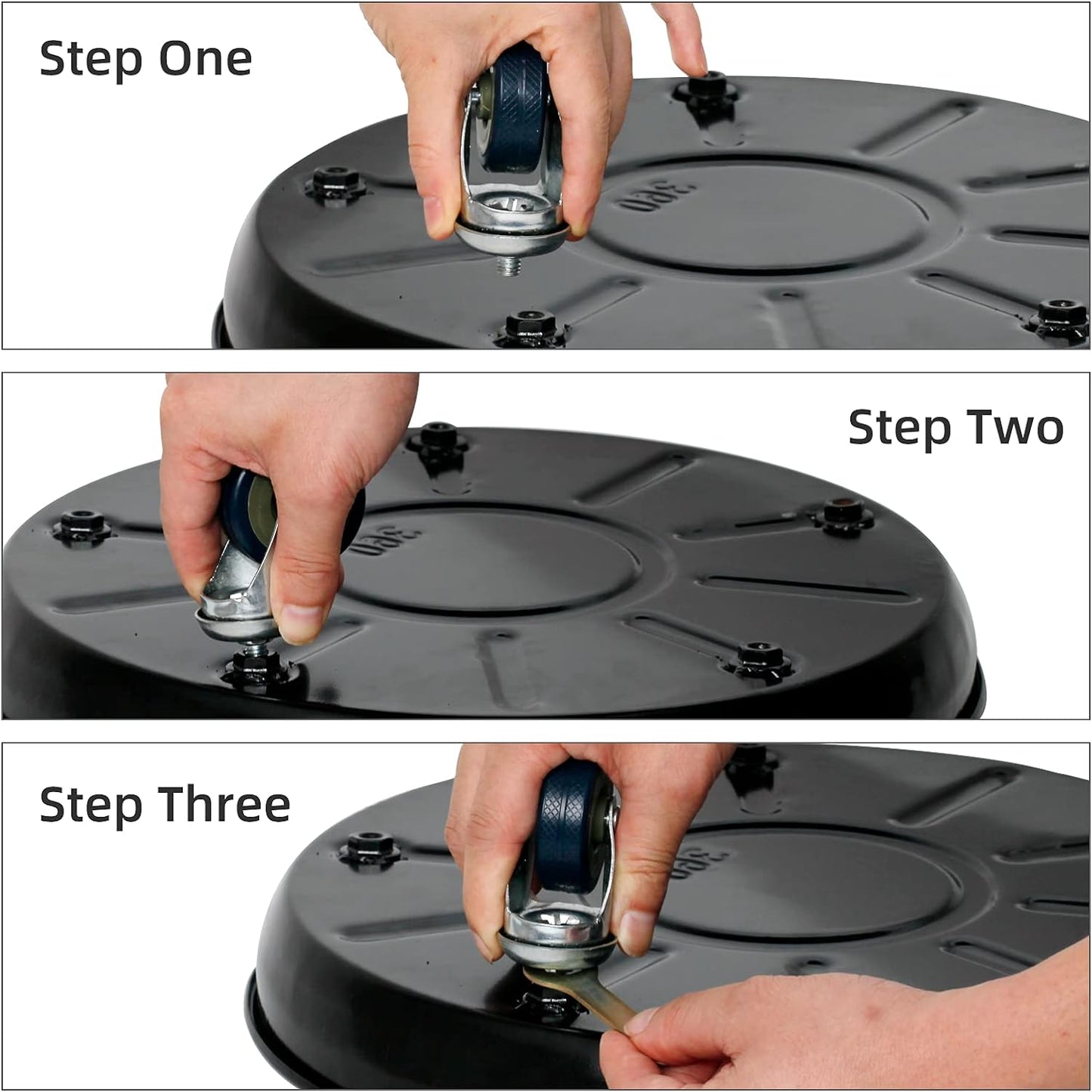 Choclaif Plant Caddy with Wheels, 1 Pack Black Heavy Duty Plant Stand with Universal Wheels, Round Pot Trolley for Indoor Outdoor (20)