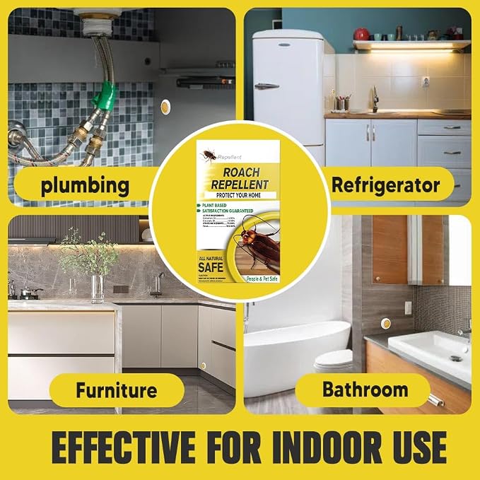 SCFKAOF Cockroaches Repellent, Roaches Repellent Indoor, Keep Roach Away, Roach Repellent for Home & Vehicle, Lasts up to 2 Months, Safe for Humans & Pets - 16P