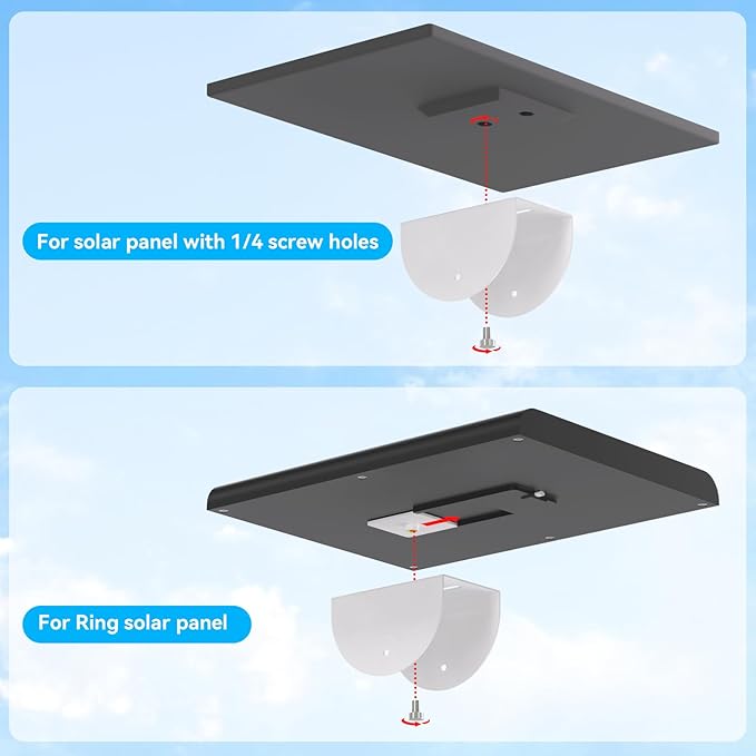 Universal Solar Panel Wall Mount Bracket - 30cm L-Shape Mount with Adjustable Arm & Tilt Head, Compatible with Ring, Arlo, Eufy, Wyze, Reolink and Other Solar Panels