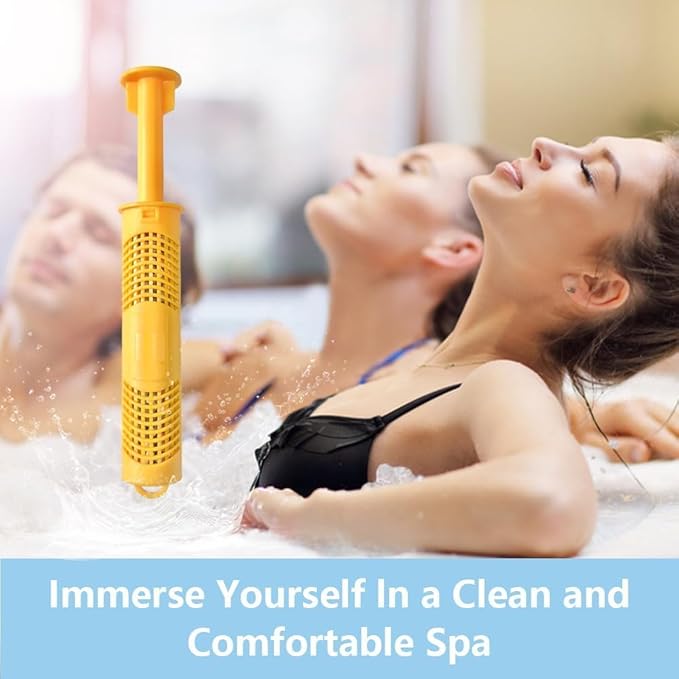 Silver Ion Cartridge for Hot Springs Spa- Hot Tub Silver Ion Cartridge Keeps Spa Water Crystal Clear, Spa Mineral Sticks for Hot Tub Filter Last 4 Months (4-Pack, Yellow)