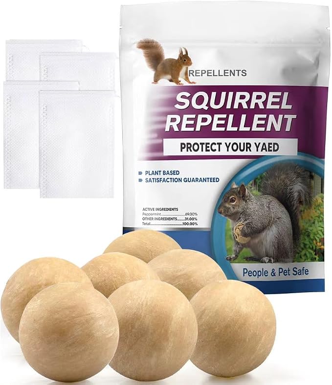 Keep Squirrels & Chipmunks Away, Squirrel Repellent Outdoor, Chipmunk Repellent for Garden & Bird Feeders-7P
