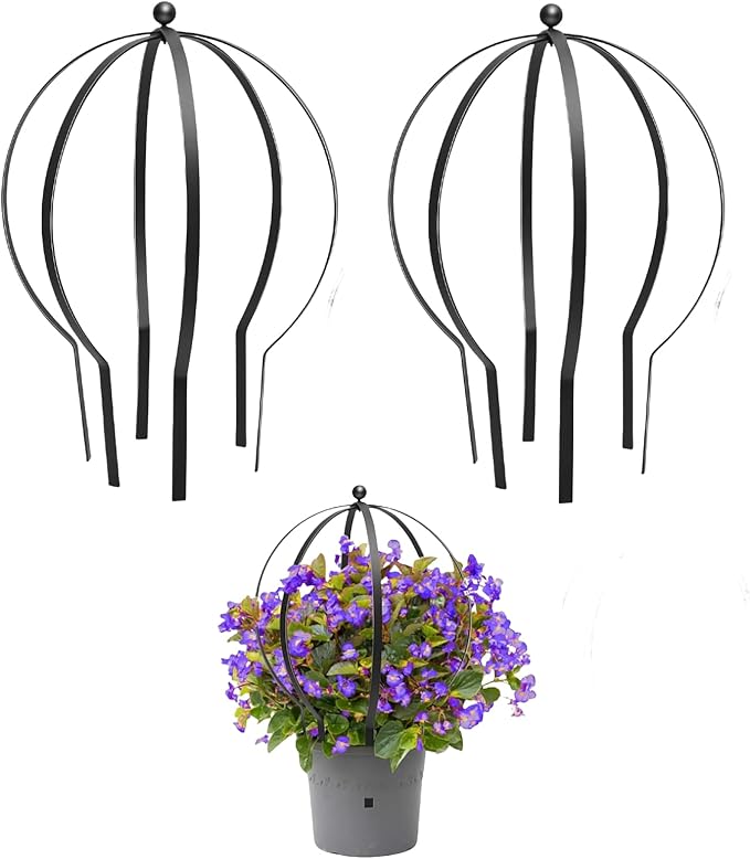2Pcs Metal Obelisk Trellis for Climbing Plants Outdoor, 25.5"X21.5" Circle Garden Trellises for Vines Flowers Climbing Plant Trellis Potted Cages Plant Support for Patio Doorway Courtyard Decor