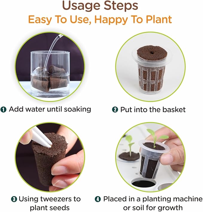 150pcs Expandable Plant Cloning Plugs, Compatible with 128/105 Hole Nursery Trays, Breathable Seedling Starter Plugs for Cloning, Transplanting and Cutting Propagation