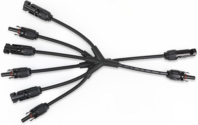 Renogy Solar Connectors M Branch Parallel Adapter Cable MMMF+FFFM Pair(Pack of 1)