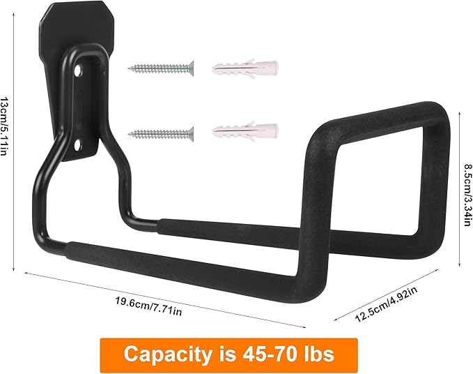 PeoMev 2pcs Heavy Duty Hose Hanger Garden Hose Storage Black Water Hose Holders for Outside Wall Mount Garden Hose Reel Hose Stand