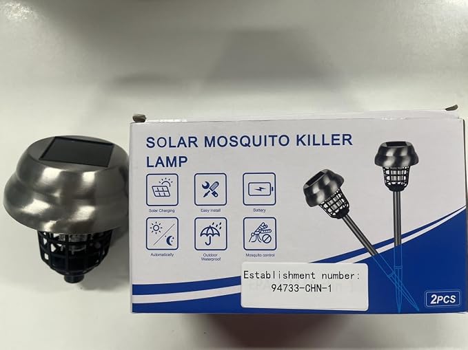2026 New Solar Bug Zapper Outdoor, Mosquito Killer, Waterproof Fly Traps Gnat Zapper for Small Flying Insect Bug Fly Gnat, Waterproof Mosquito Repellent for Patio Yard Garden Farm(4)