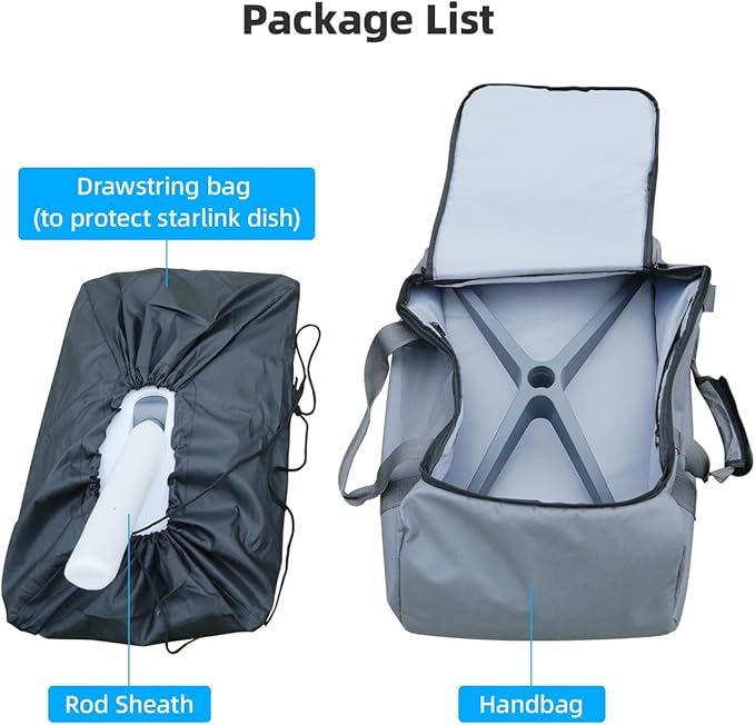 XTAR HB2 starlink bag keeps all your Starlink gear together and safe,Starlink carry bag with drawstring pocket to protect the starlink Gen 2 dish (NOT For GEN 3,ONLY suitable for GEN 2)