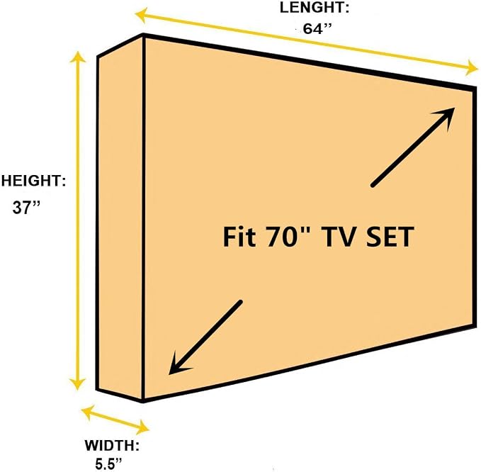 Outdoor 70" TV Set Cover ,Scratch Resistant Liner Protect LED Screen Best-Compatible with Standard Mounts and Stands (American Flag)