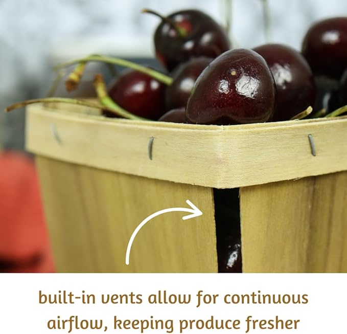 Set of 10 Quart Harvest Baskets – Small Wooden Fruit and Vegetable Baskets – Perfect for Farmer’s Markets, Harvesting, Gifting, and Décor