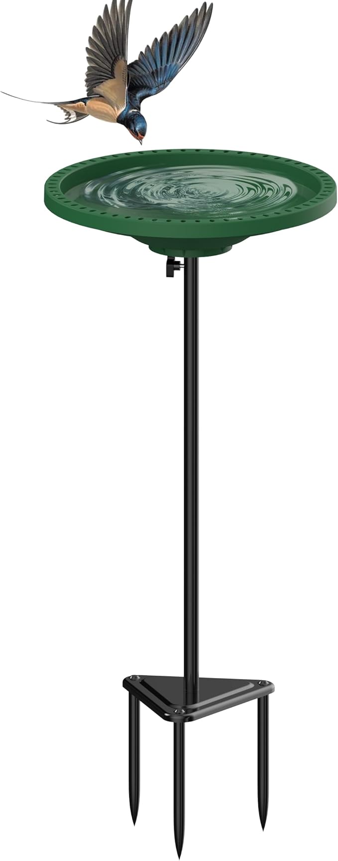 Bird Baths for Outdoors Heavy Duty, 38.5 Inch Detachable Birdbaths for The Garden Clearance, Bird Bath Bowl Spa & Birdfeeder with Metal Stake Stand for Outdoors Garden, Circle Style (Green)