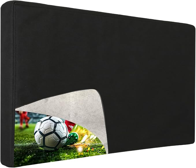 FORGING MOUNT Outdoor TV Cover 86-90 inch with Zipper,Weatherproof Cover Size 82" W x 50" H Waterproof for Outside Flat Screen TVs, Soft Non Scratch Interior,600D Thick Fabric Protector-Black