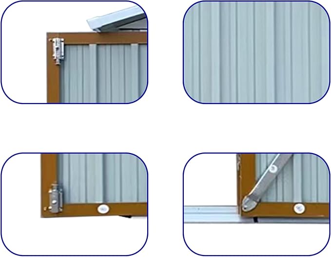 4x6 FT Outdoor Metal Storage Sheds with Apex Roof,Single-Storey Waterproof Roofed Structure Garden Shed w/Lockable Doors,for Lawn Equipment Tool Sundries,White+Yellow