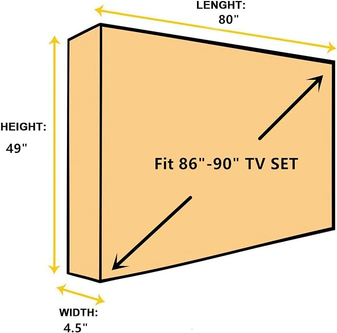 Outdoor 86"-90" TV Set Cover,Scratch Resistant Liner Protect LED Screen Best-Compatible with Standard Mounts and Stands (American Flag )
