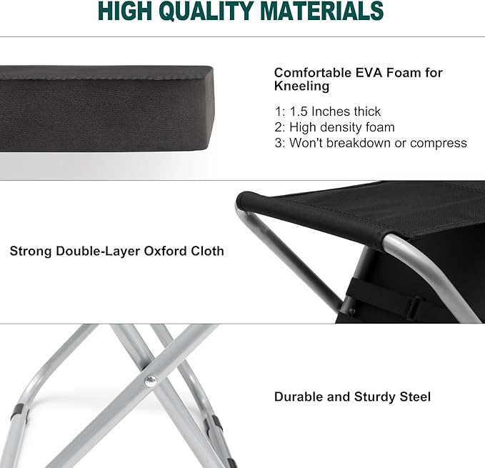 MAXPACE Garden Kneeling Pad and Foldable Gardening Stool 2 in 1, Extra Thick Soft Water-Resistant Comfortable Durable Foam Knee Pad Mat Cushion Garden Kneeler and Seat for Gardening, Mechanics, Work