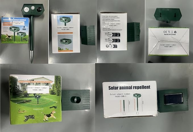 4Pack Sonic Fortress Pro Deer Repellent Outdoor, 2026 Solar Ultrasonic Animal Repeller with Motion Activated Strobe Light to Keep Squirrel Raccoon Rabbit Cat Pests Out of Yard Skunk Deterrent